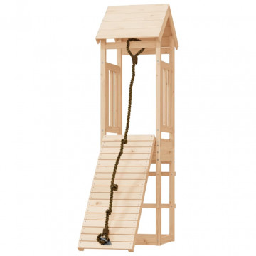 Căsuță de joacă cu perete de cățărat, lemn masiv de pin - Img 3