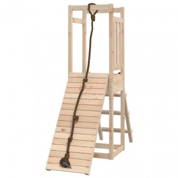 Căsuță de joacă cu perete de cățărat, lemn masiv de pin - Img 5