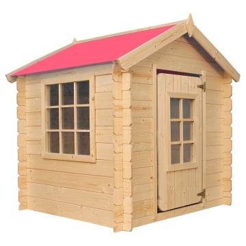 Casuta de joaca din lemn pentru copii - L111 x D114 x H121 cm - TIMBELA M570R - Img 1