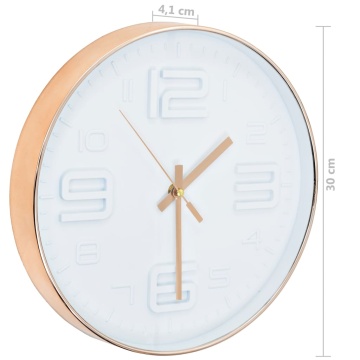 Ceas de perete, 30 cm, aspect cupru - Img 5