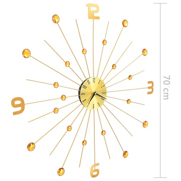 Ceas de perete, auriu, 70 cm, metal - Img 6