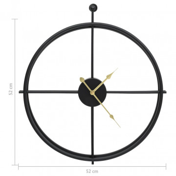 Ceas de perete, negru, 52 cm, fier - Img 5