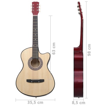 Chitară acustică occidentală, cu 6 corzi, 38, lemn de tei - Img 6