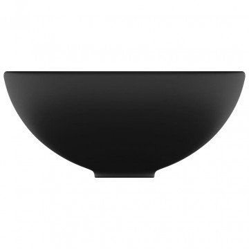 Chiuvetă baie lux, negru mat, 32,5x14 cm, ceramică, rotund - Img 4