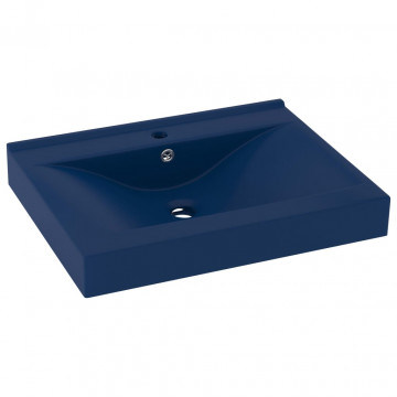 Chiuvetă baie lux orificiu robinet albastru 60x46 cm ceramică - Img 2