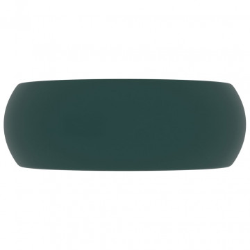 Chiuvetă baie lux verde închis mat 40x15 cm ceramică rotund - Img 4