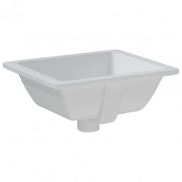 Chiuvetă de baie, alb, 36x31,5x16,5 cm, pătrată, ceramică - Img 5
