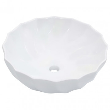 Chiuvetă de baie, alb, 46 x 17 cm, ceramică - Img 1