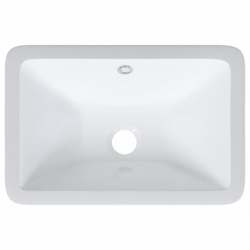 Chiuvetă de baie albă 41,5x26x18,5 cm, ovală, ceramică - Img 6