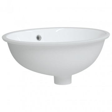 Chiuvetă de baie albă 43x35x19 cm, ovală, ceramică - Img 3
