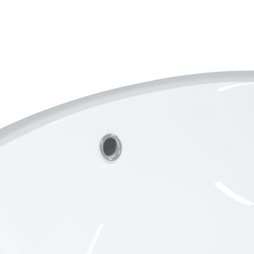 Chiuvetă de baie albă 47x39x21 cm, ovală, ceramică - Img 7