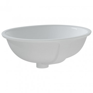 Chiuvetă de baie albă 47x39x21 cm, ovală, ceramică - Img 8