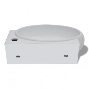 Chiuvetă de baie din ceramică, montare pe colț, alb - Img 6