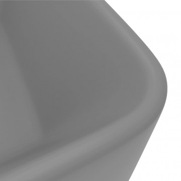 Chiuvetă de baie lux, gri deschis mat, 41x30x12 cm, ceramică - Img 8