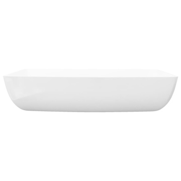 Chiuvetă dreptunghiulară, alb, 71 x 39 cm, ceramică de lux - Img 6