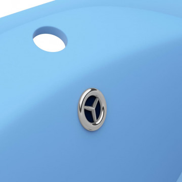 Chiuvetă lux cu preaplin, bleu mat, 58,5x39 cm, ceramică, oval - Img 5