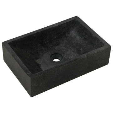 Chiuvetă, negru extralucios, 45x30x12 cm, marmură - Img 4