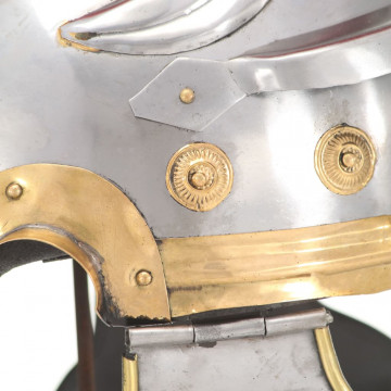 Coif soldat roman antic, joc de rol, argintiu, oțel - Img 5