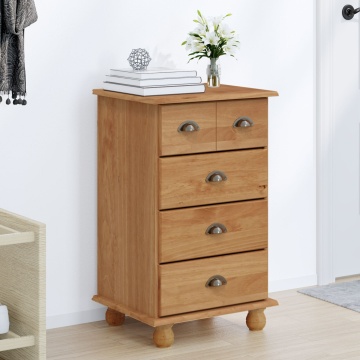Comodă cu sertare 'ASKIM'Maro Honey 45.8x40x79 cm Lemn solid Pin - Img 4