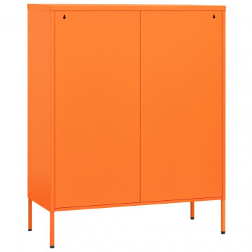 Comodă cu sertare, portocaliu, 80x35x101,5 cm, oțel - Img 8