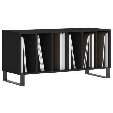 Comodă discuri, negru, 100x38x48 cm, lemn prelucrat - Img 3