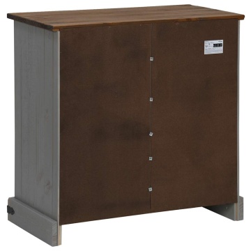 Comodă HALDEN cu uşă glisantă gri 80x40x80 cm lemn masiv - Img 5