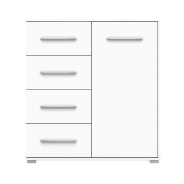 Comoda mini stela 1d4s, pal alb, 90x95x45 cm - Img 4