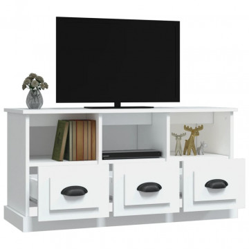 Comodă TV, alb, 100x35x50 cm, lemn prelucrat - Img 8