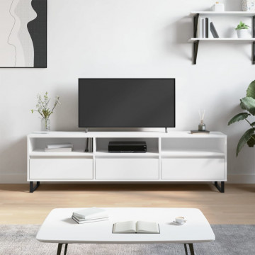 Comodă TV, alb, 150x30x44,5 cm, lemn prelucrat - Img 1