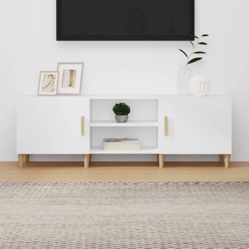 Comodă TV, alb, 150x30x50 cm, lemn compozit - Img 1