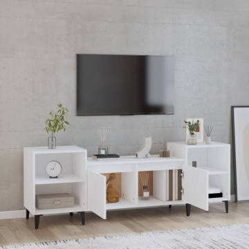 Comodă TV, alb, 160x35x55 cm, lemn prelucrat - Img 3