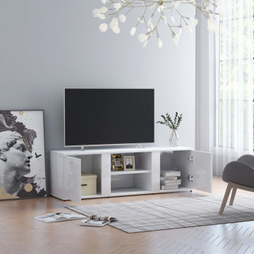 Comodă TV, alb extralucios, 120 x 34 x 37 cm, PAL - Img 4