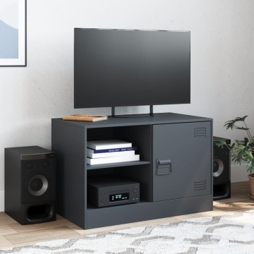 Comodă TV, antracit, 67x39x44 cm, oțel - Img 3