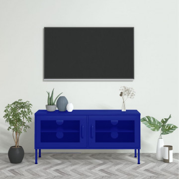 Comodă TV, bleumarin, 105x35x50 cm, oțel - Img 1