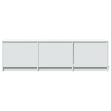 Comodă TV cu LED, alb, 140x34x40 cm, lemn prelucrat - Img 5
