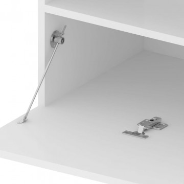 Comodă TV cu lumini LED, alb extralucios, 75x35x40 cm - Img 7