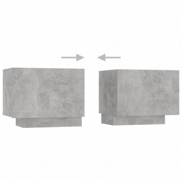 Comodă TV cu lumini LED, gri beton, 180x35x40 cm - Img 7