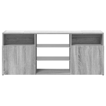 Comodă TV cu lumini LED, gri sonoma, 120x30x50 cm - Img 6