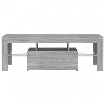 Comodă TV cu lumini LED, gri sonoma, 120x35x40 cm - Img 8