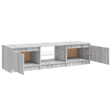 Comodă TV cu lumini LED, gri sonoma, 140x40x35,5 cm - Img 7