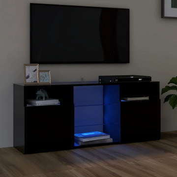 Comodă TV cu lumini LED, negru, 120x30x50 cm - Img 1