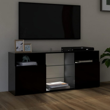 Comodă TV cu lumini LED, negru, 120x30x50 cm - Img 8