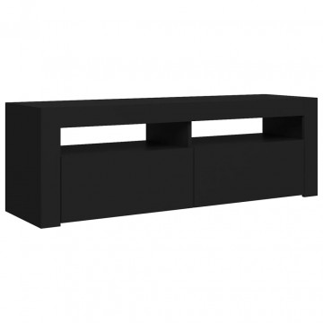 Comodă TV cu lumini LED, negru, 120x35x40 cm - Img 3