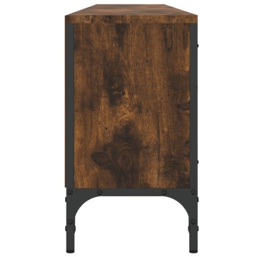Comodă TV cu sertar, stejar fumuriu 200x25x44 cm lemn prelucrat - Img 6