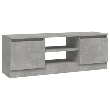 Comodă TV cu ușă, gri beton, 102x30x36 cm - Img 2