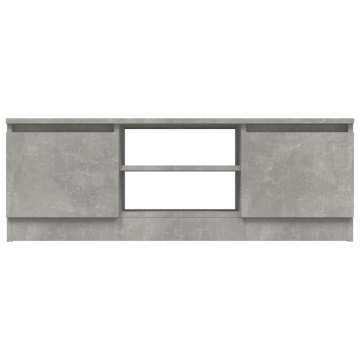 Comodă TV cu ușă, gri beton, 102x30x36 cm - Img 8