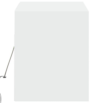 Comodă TV de perete cu lumini LED, alb, 100x31x38 cm - Img 6