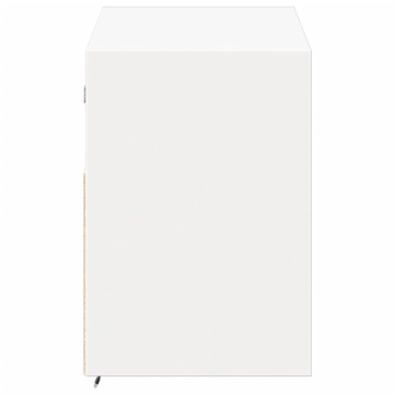 Comodă TV de perete cu lumini LED, alb, 100x31x45 cm - Img 6