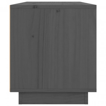 Comodă TV, gri, 80x34x40 cm, lemn masiv de pin - Img 7
