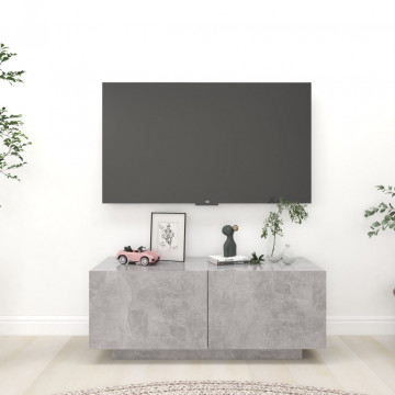 Comodă TV, gri beton, 100x35x40 cm, PAL - Img 1